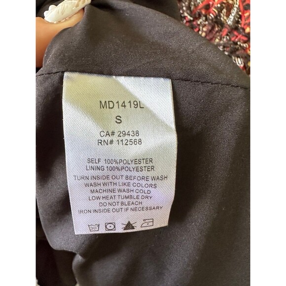 Miss Me Prairie Sheer Chiffon Puff Sleeve Tiered Ruffles Whimsigoth Dress S - Picture 6 of 7